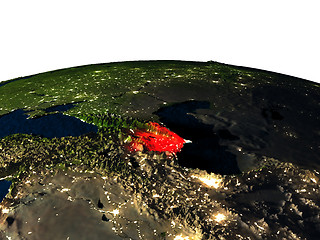 Image showing Azerbaijan from space at night