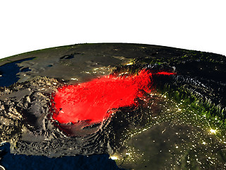 Image showing Afghanistan from space at night