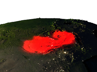 Image showing Zambia from space at night