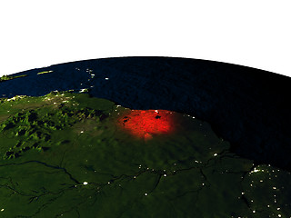 Image showing Suriname from space at night