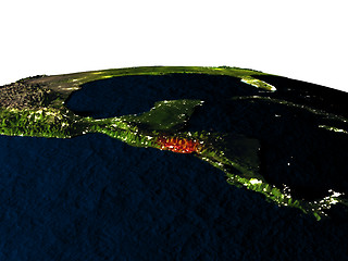 Image showing El Salvador from space at night