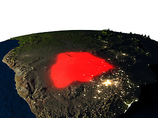 Image showing Botswana from space at night