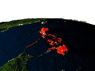 Image showing Philippines from space at night