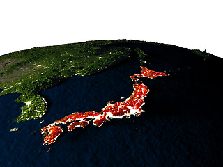 Image showing Japan from space at night