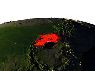 Image showing Uganda from space at night