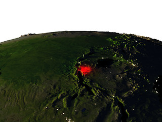 Image showing Burundi from space at night