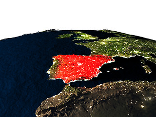 Image showing Spain from space at night