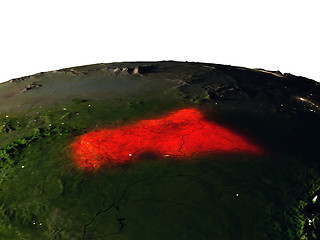 Image showing Central Africa from space at night