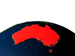 Image showing Australia from space at night