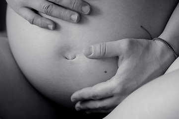 Image showing Belly of pregnant woman, nine month