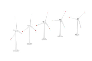 Image showing Group of wind turbines