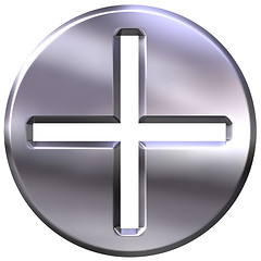 Image showing 3D Silver Framed Addition Symbol