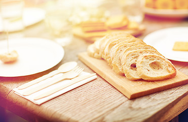 Image showing table with food for dinner at summer garden party