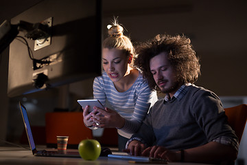 Image showing young designers in the night office