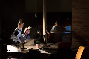 Image showing young designers in the night office