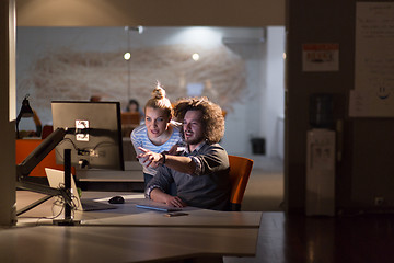 Image showing young designers in the night office