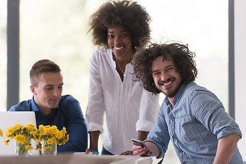 Image showing Multiethnic startup business team on meeting