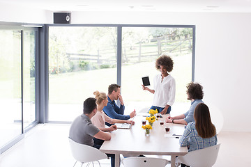 Image showing Multiethnic startup business team on meeting