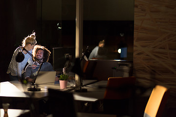 Image showing young designers in the night office