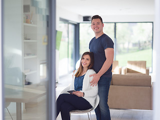 Image showing couple using tablet at home