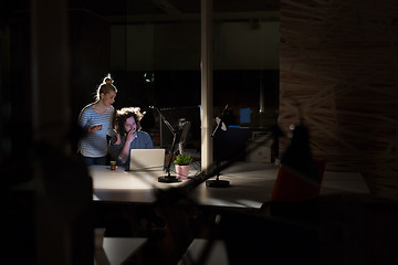 Image showing young designers in the night office