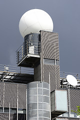 Image showing meteorological station on a background of a dark sky