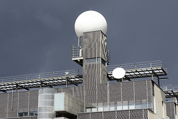 Image showing meteorological station on a background of a dark sky