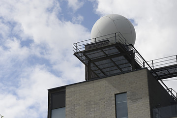 Image showing meteorological station on a background of a cloudy sky