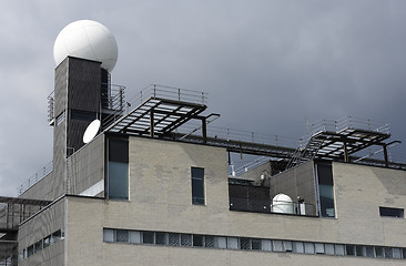 Image showing meteorological station on a background of a dark sky