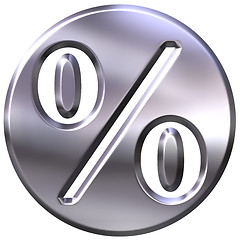 Image showing 3D Silver Framed Percentage Symbol