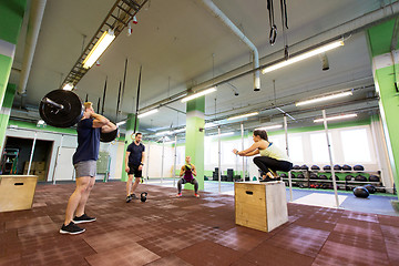 Image showing group of people exercising in gym