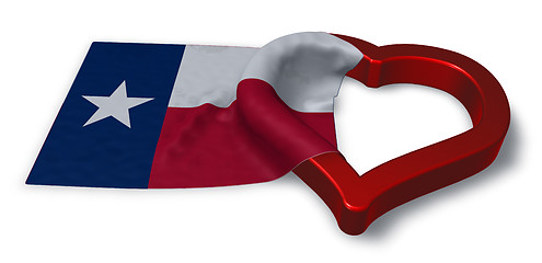 Image showing flag of texas and heart symbol - 3d rendering