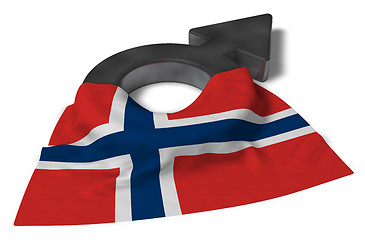 Image showing mars symbol and flag of norway - 3d rendering