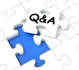Image showing Q&A Puzzle Shows Frequently Asked Questions\r