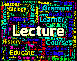 Image showing Lecture Word Means Lesson Text And Words