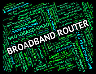 Image showing Broadband Router Shows World Wide Web And Communication