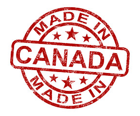 Image showing Made In Canada Stamp Shows Canadian Product Or Produce