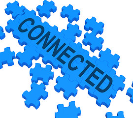 Image showing Connected Puzzle Showing Global Communications