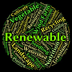 Image showing Renewable Word Shows Go Green And Reconditionable