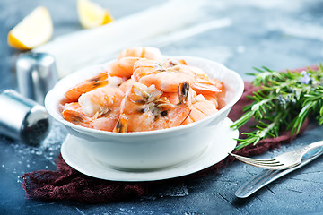 Image showing boiled shrimps