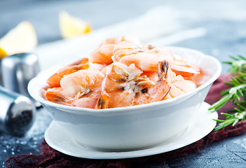 Image showing boiled shrimps