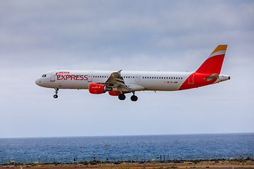 Image showing ARECIFE, SPAIN - APRIL, 15 2017: AirBus A321 of IBERIA with the 