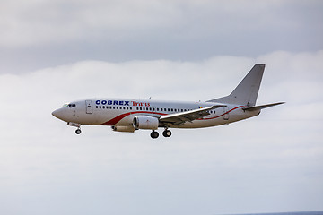 Image showing ARECIFE, SPAIN - APRIL, 15 2017: Boeing 737 - 300 of Cobrex Tran