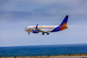 Image showing ARECIFE, SPAIN - APRIL, 15 2017: Boeing 737-300 of Jet2holidays 