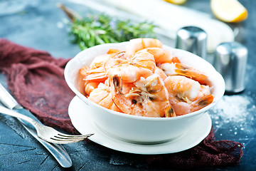 Image showing boiled shrimps