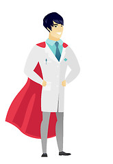 Image showing Doctor wearing a red superhero cloak.