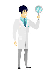 Image showing Asian doctor holding hand mirror.