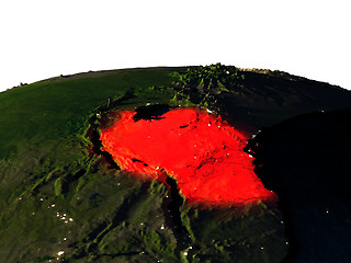 Image showing Tanzania from space at night