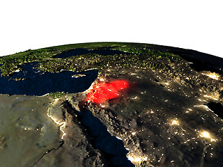 Image showing Jordan from space at night