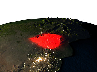 Image showing Zimbabwe from space at night